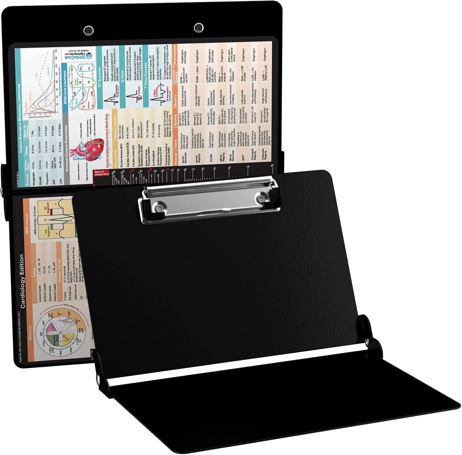 Whitecoat Clipboard® - Cardiology Edition (Black, Bifold)