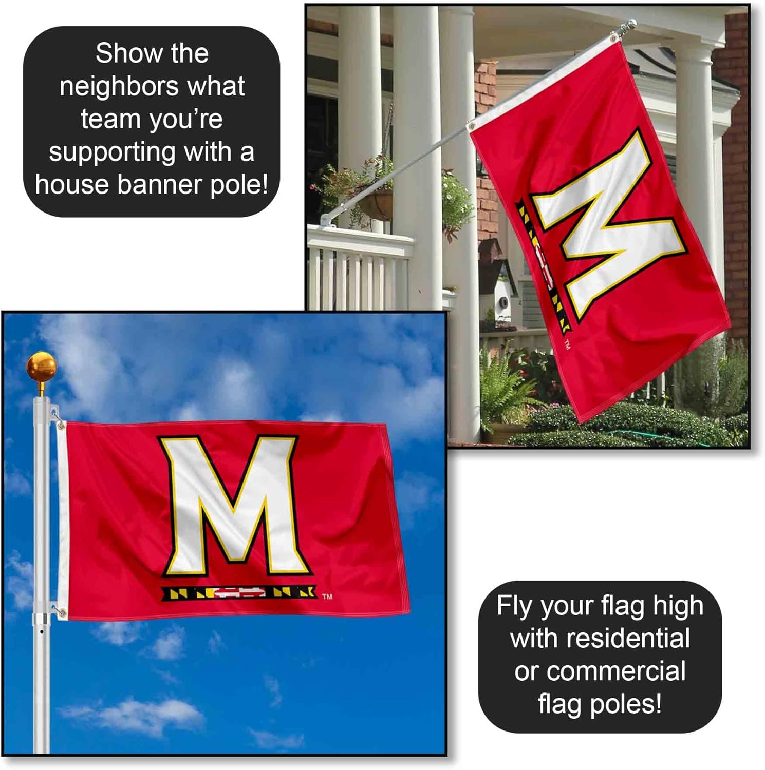 College Flags & Banners Co. Maryland Terps 3x5 Flag - Image 3