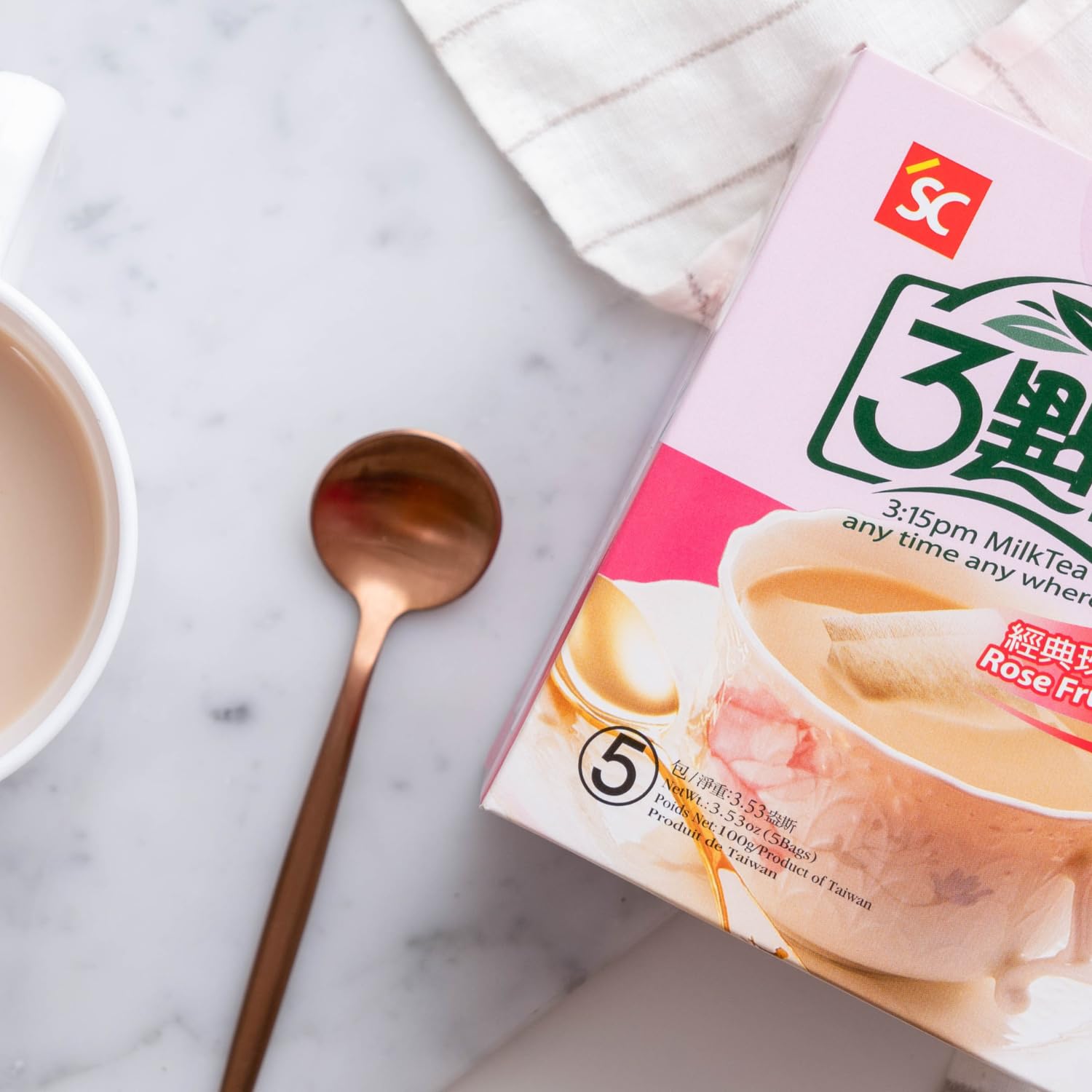 Té con leche rosa afrutado 1 x 100 gramos