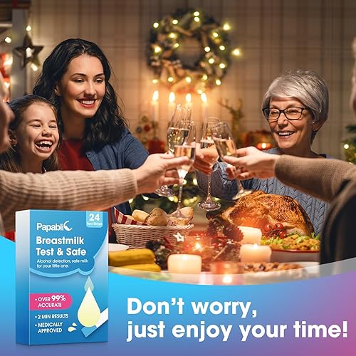 Miniatura 7 de Papablic 24 tiras de prueba de alcohol para leche materna, resultados rápidos en 2 minutos, tiras de prueba de alcohol para madres que amamantan en