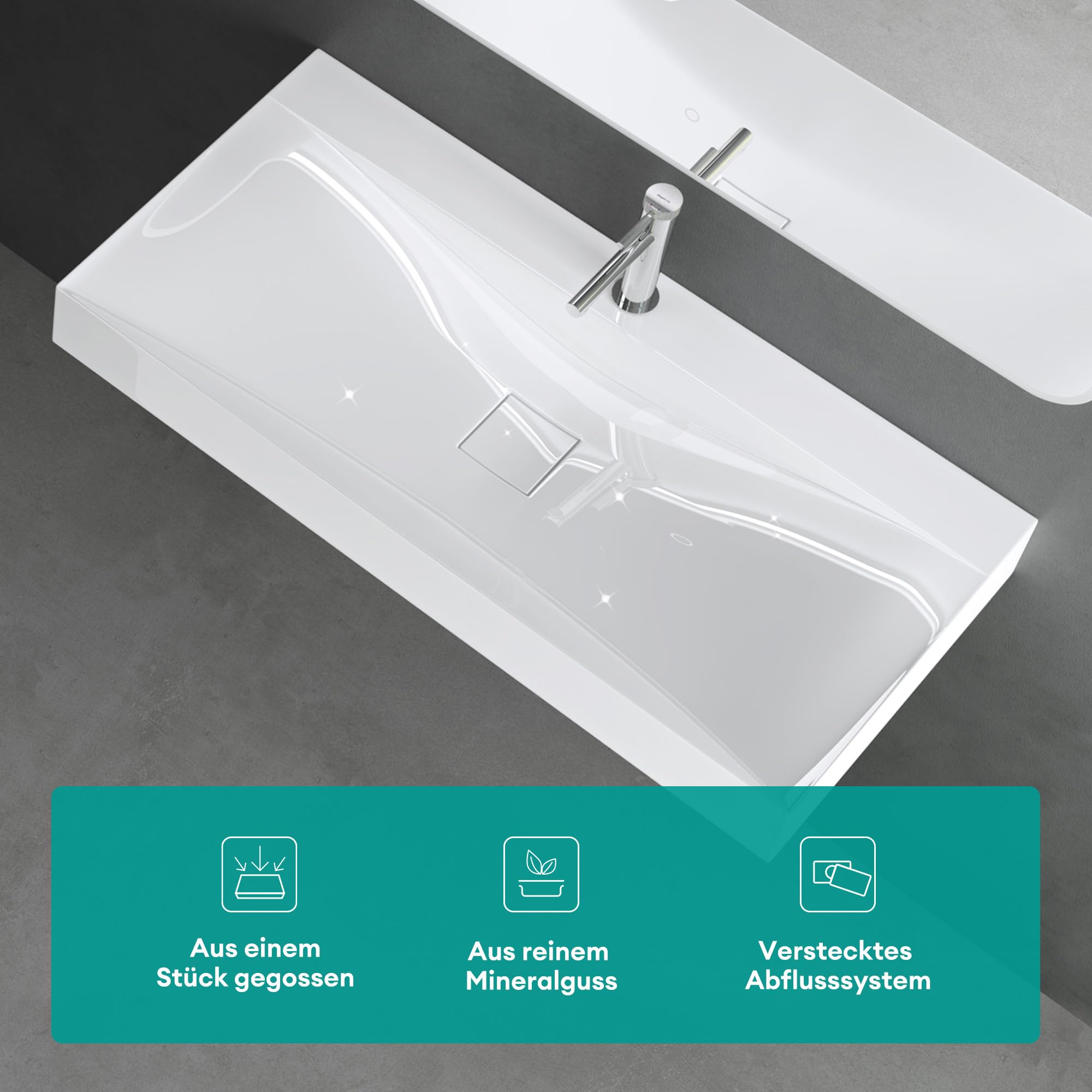 Mai & Mai Lavabo da Appoggio 120x48x10cm,Lavabo Bagno Sospeso Lavandino Bagno Rettangolare Colossum810 da Marmo Fuso