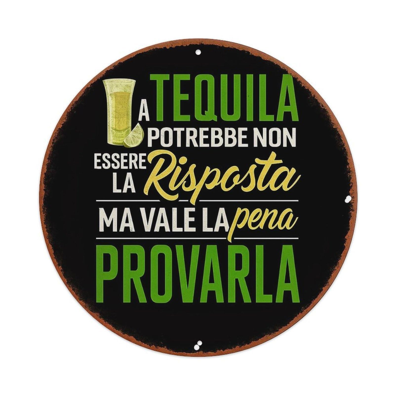 Jdyansheng Vintage Tequila Potrebbe Non Essere Risposta Tin Sign Metal Poster Metal Signs For Home Man Cave Bar Cafe Kitchen Laundry Room Wall Decorations 8X8 Inches