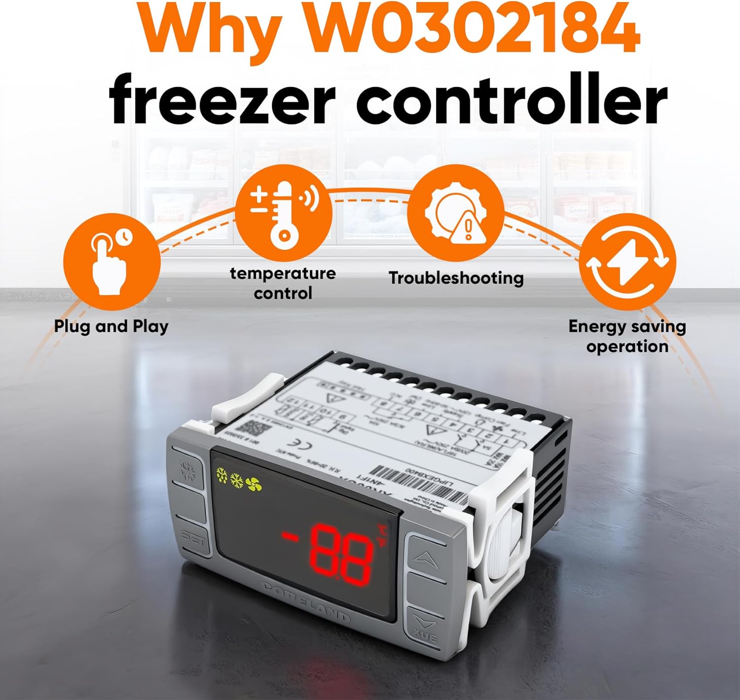 W0302184 Freezer Controller – Compatible with Atosa, Plug and Play for Atosa Freezers, Works with MBF8001/MBF8002/MBF8003/MBF8501/MBF8503/MBF8504/MCF8701/MCF8703