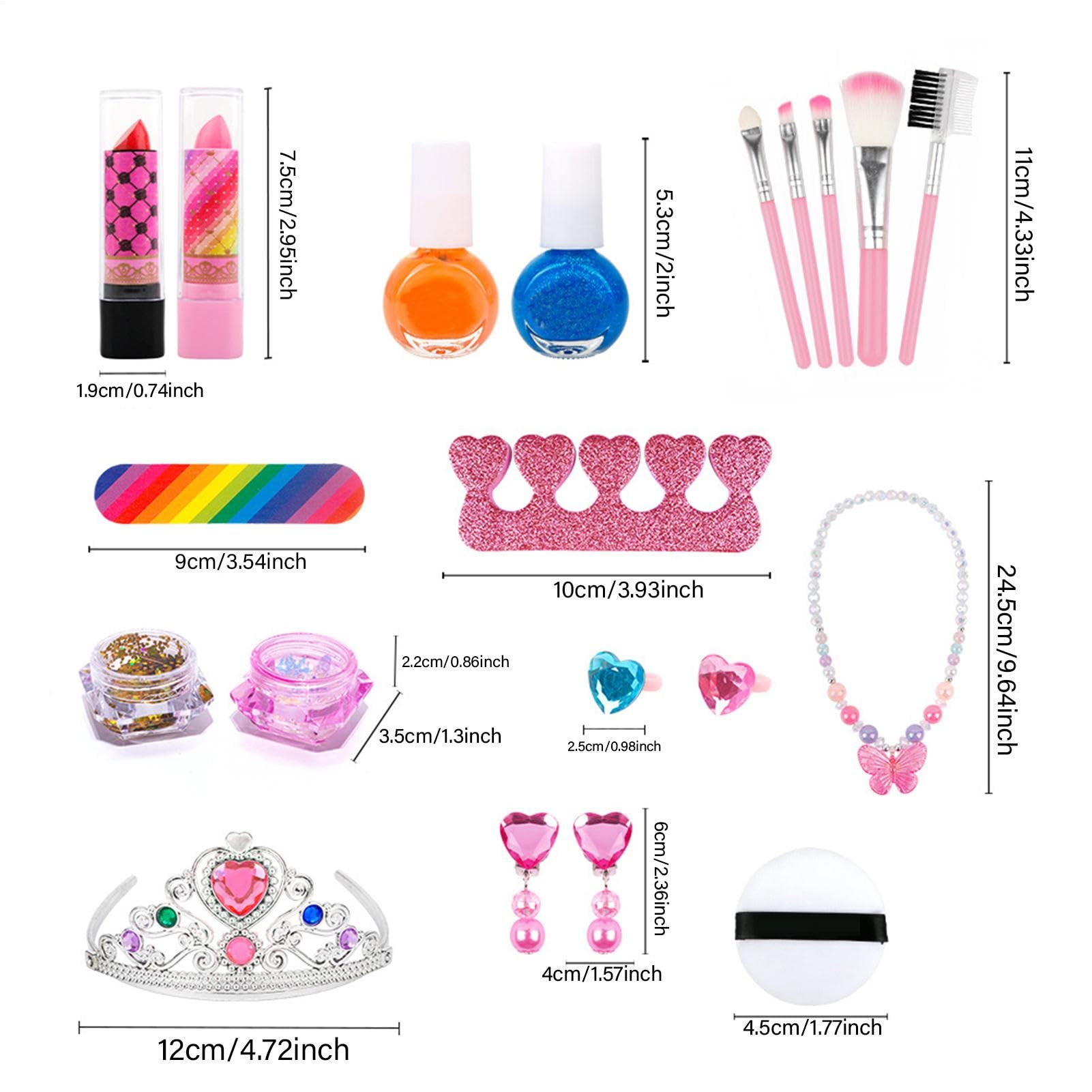 Trucco lavabile per piccole ragazze, giocattoli di trucco lavabili per | genuino set di trucco lavabile cosmetico – kit di vestire, kit di trucco per tutti-piccoli Natale e