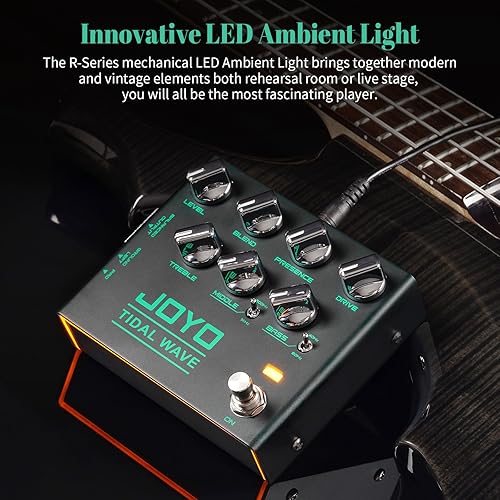 Miniatura 12 de JOYO Pedales de guitarra baja, pedal de efecto de sobremarcha de alta ganancia con frecuencia media independiente y aumento de ganancia para bajo