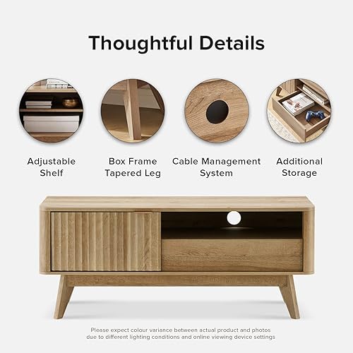 Miniatura 30 de mopio Brooklyn Mid-Century - Soporte de TV moderno para televisores de hasta 50 / 59 pulgadas, panel de forma de onda de 50 a 59 pulgadas, perfil