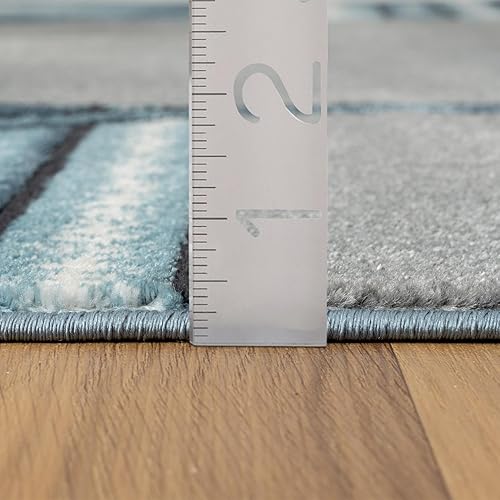 Vista 2 de LUXE WEAVERS Alfombra Art Deco geométrica azul 8 x 10