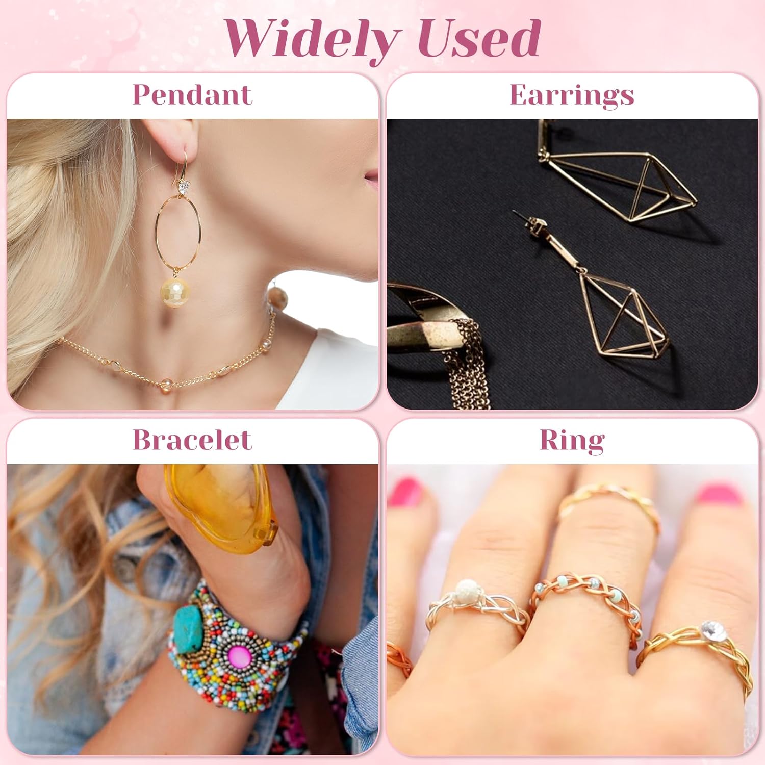 Jeffdad 100 Loop Memory Steel Wire Beading Wire for Jewelry Making Wrapping Stones Necklaces and Cable Bracelet (Gold, 100) - Image 6