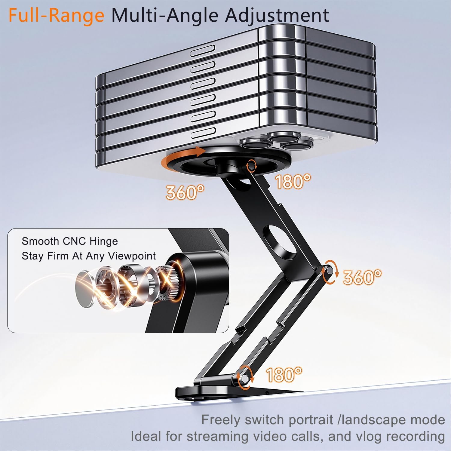 for MagSafe Phone Tripod Stand Dual-Side Magnetic with 1/4", Hook