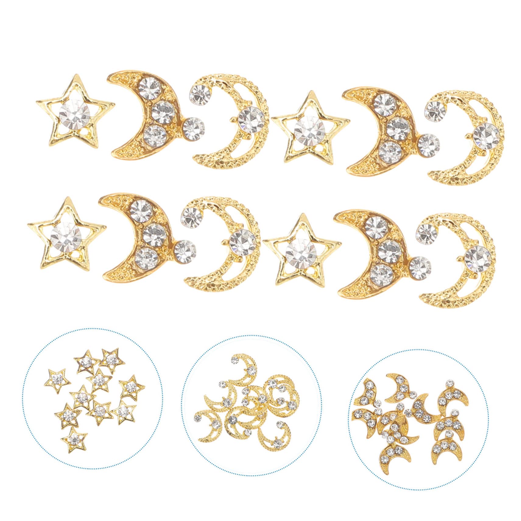 Healeved 150pezzi Ciondoli Per Nail Art Decorazioni Forma Di e Stella Per Unghie Accessori Creativi Per Design Unghie Eleganti e Originali