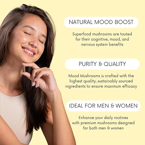 Miniatura 4 de Mood Hongos - Suplemento de hongos levantados - Melena de león, Reishi, Chaga, cola de pavo, Maitake - Energía, enfoque, alivio del estrés