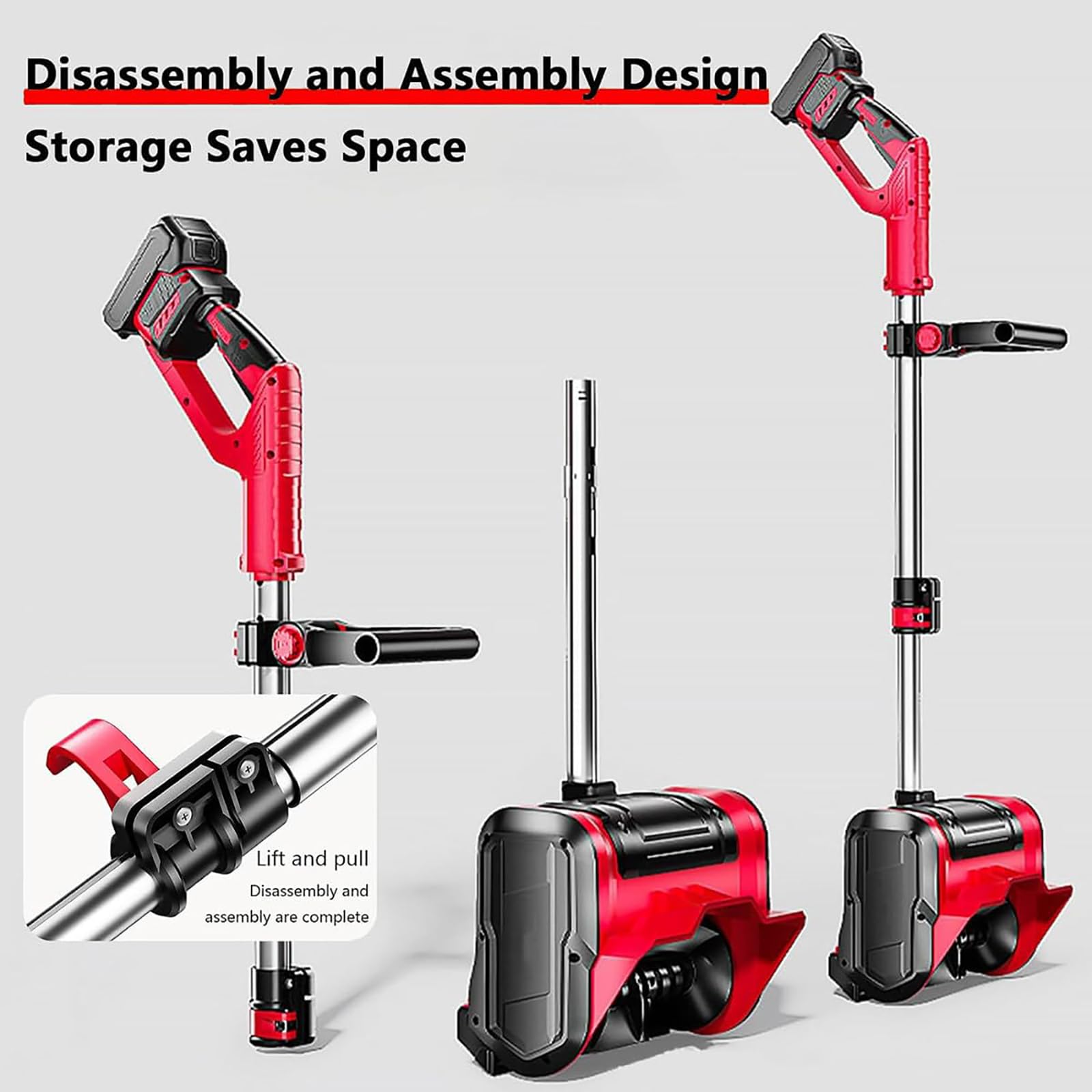 Spazzaneve elettrico senza fili, 1200 W, pala da neve portatile con 2 batterie e caricabatterie, asta telescopica 93-125 cm, distanza di lancio 8 m, per patio e fattoria