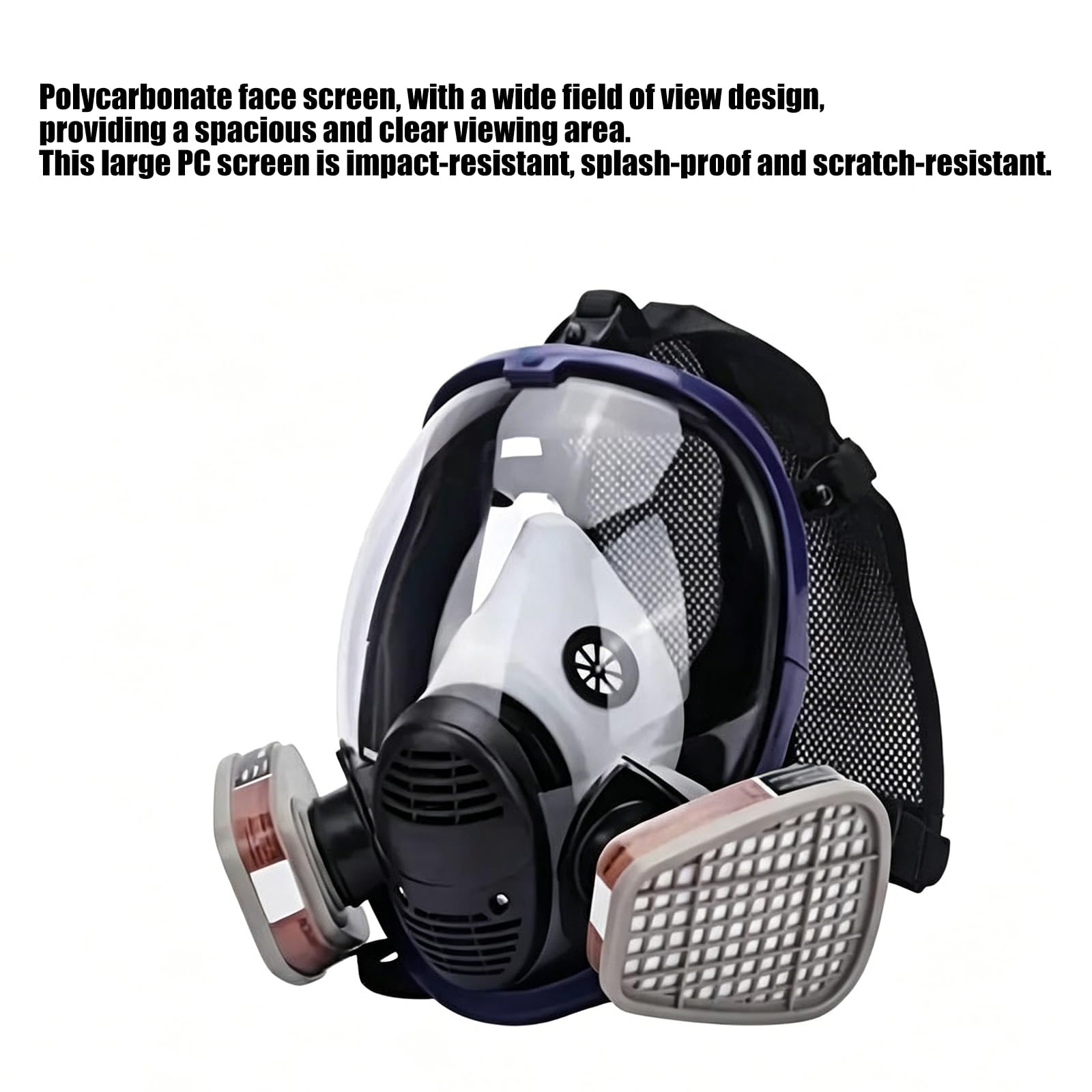 Protection intégrale du visage avec boîte de filtre et coton pour une respiration confortable industrielle et longue durée