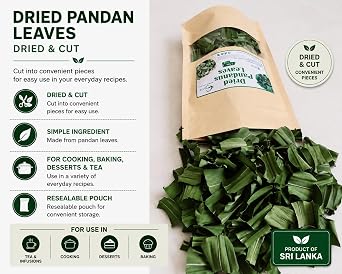 Pandan Leaves 1.5 oz. 100% Pure, Pandan Leaf Tea Aromatic Pandanus Leaf Air Dried Natural Dried Pandan Tea