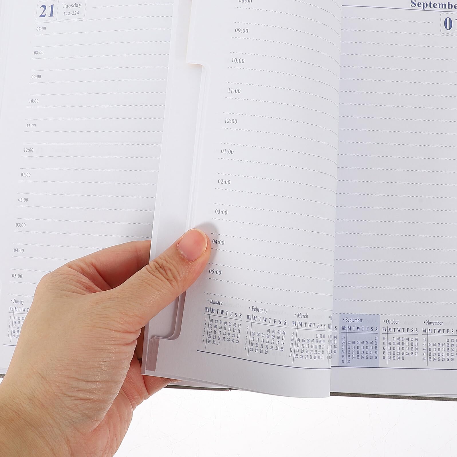 5 Piezas Planificador Diario Cuaderno de Notas Inglés Agenda Escolar Días Rosa para Estudiantes Oficina y Organización