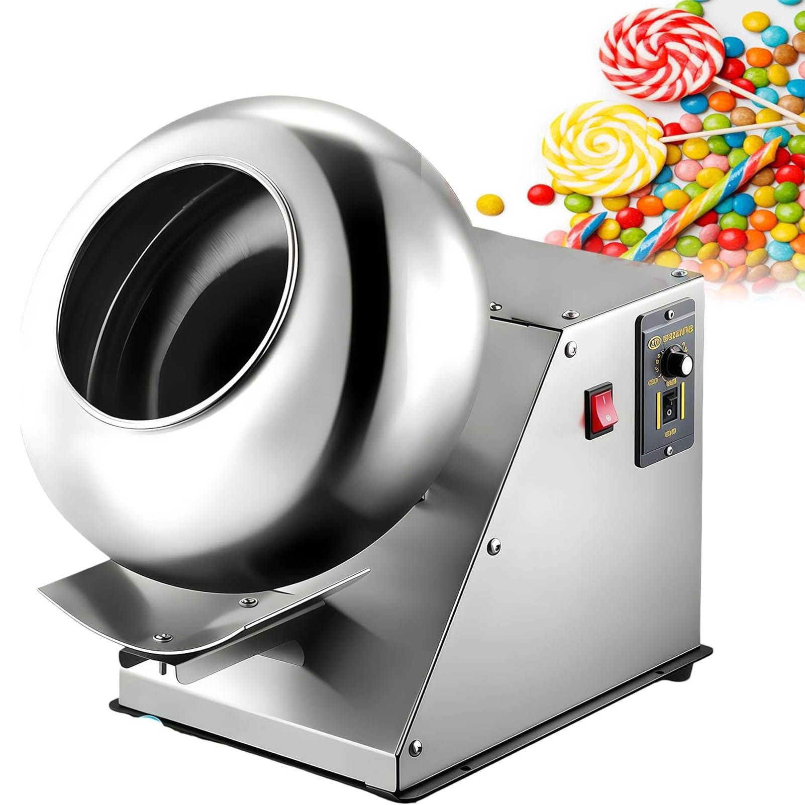 LJLYYDS Electric Sugar Coating and Chocolate Polishing Machine, Sugar Coating Machine, Small Commercial Mini Chocolate Panning Machine, for Sugar, Chocolate