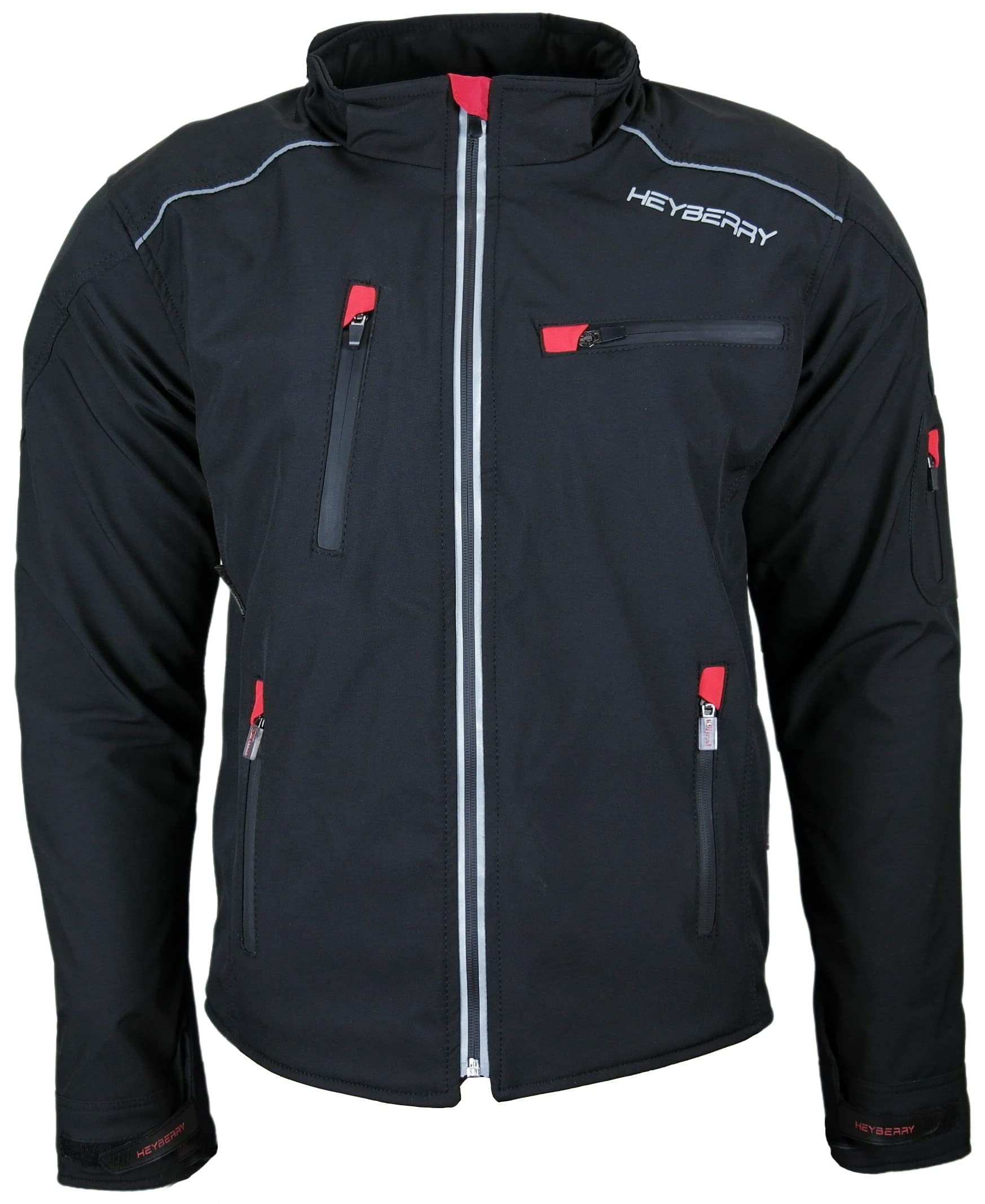 HEYBERRY Soft Shell Motorradjacke Textil Rot Grau Neon Orange Schwarz M bis 7XL