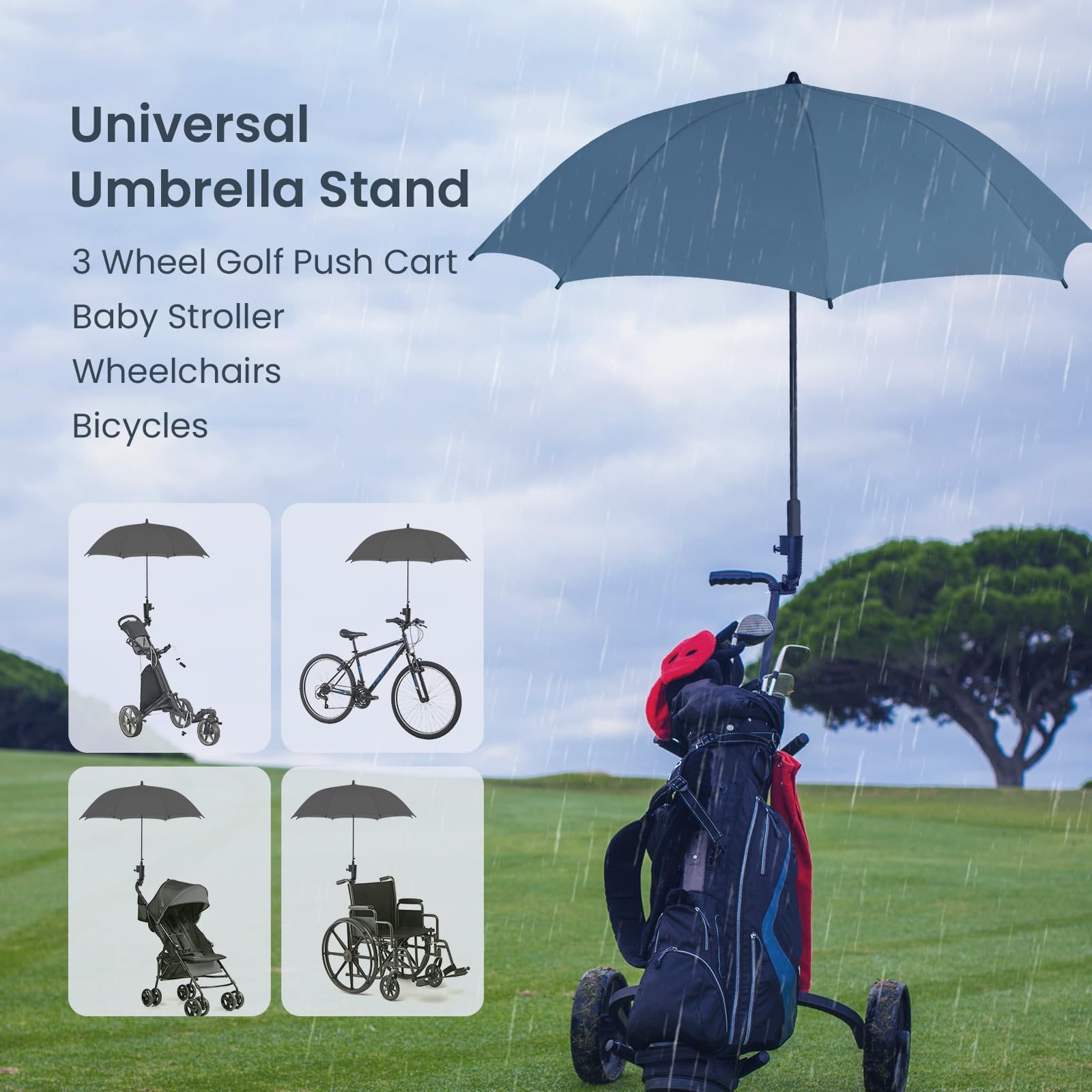 LL-Golf® Chariot de golf porte-parapluie universel V2 / Porte-parapluie