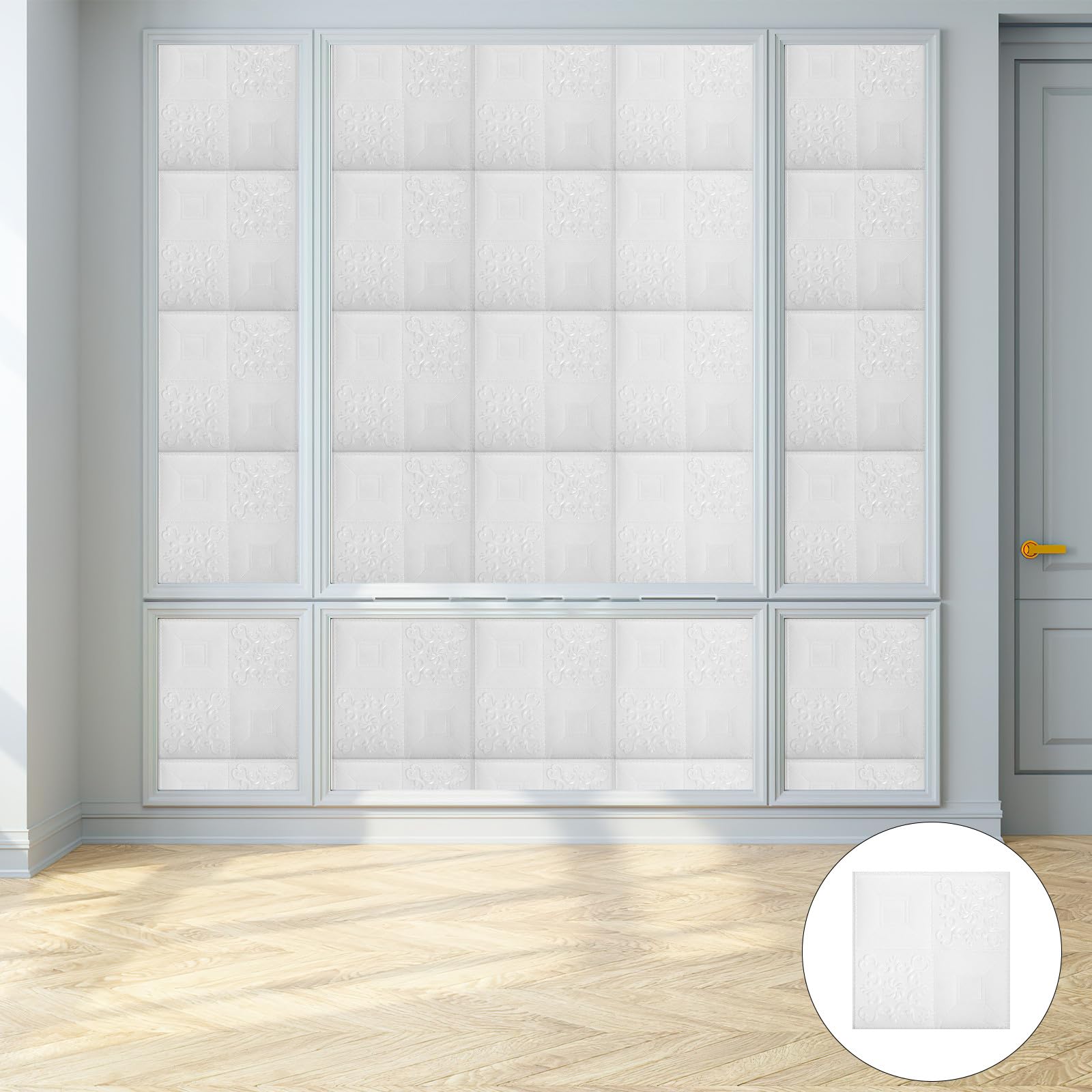 Gatuida Pannelli Decorativi Autoadesivi in Forma di Mattoni 3d 20 Pezzi in Schiuma Xpe Bianca per Pareti Interne Facili da Pulire Adatti a Soggiorno e Cucina