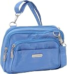 Baggallini Women Triple Zip Travel Crossbody Bag, Pacific