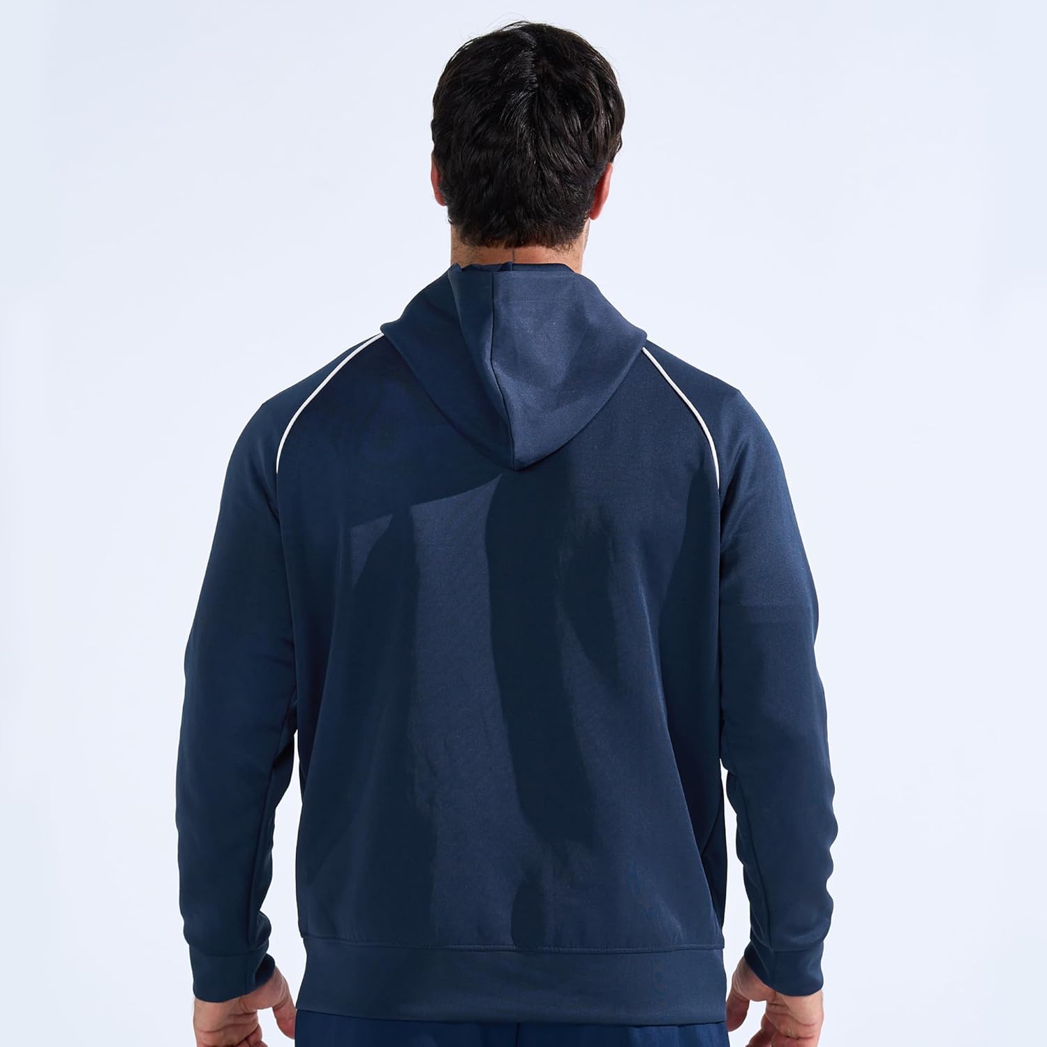 BROKIG Men's Stripe Running Jacket with Zipper Pocket, Windbreaker Zip Up Workout Hoodie Men Athletic Gym Sweatshirts - Image 8