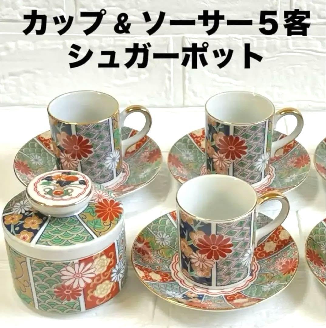 有田焼　古伊万里　陶扇 Amazon.co.jp: 有田焼 国扇 田扇 古伊万里 陶扇窯 カップ＆ソーサー5客
