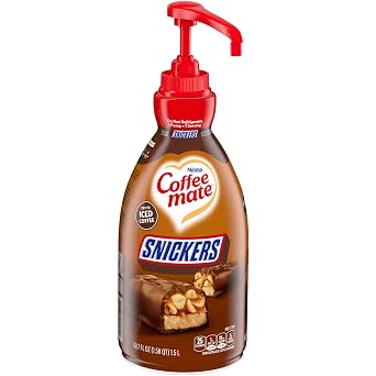 Coffee mate Snickers Flavored Liquid Creamer Pump Bottle - Snicker Flavor - 50.72 fl oz 1.50 L - 1EachBottle