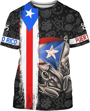 Puerto Rico Shirt Short Sleeves Graphic Funny Tee Puerto Rico Printed Crewneck Casual Tops
