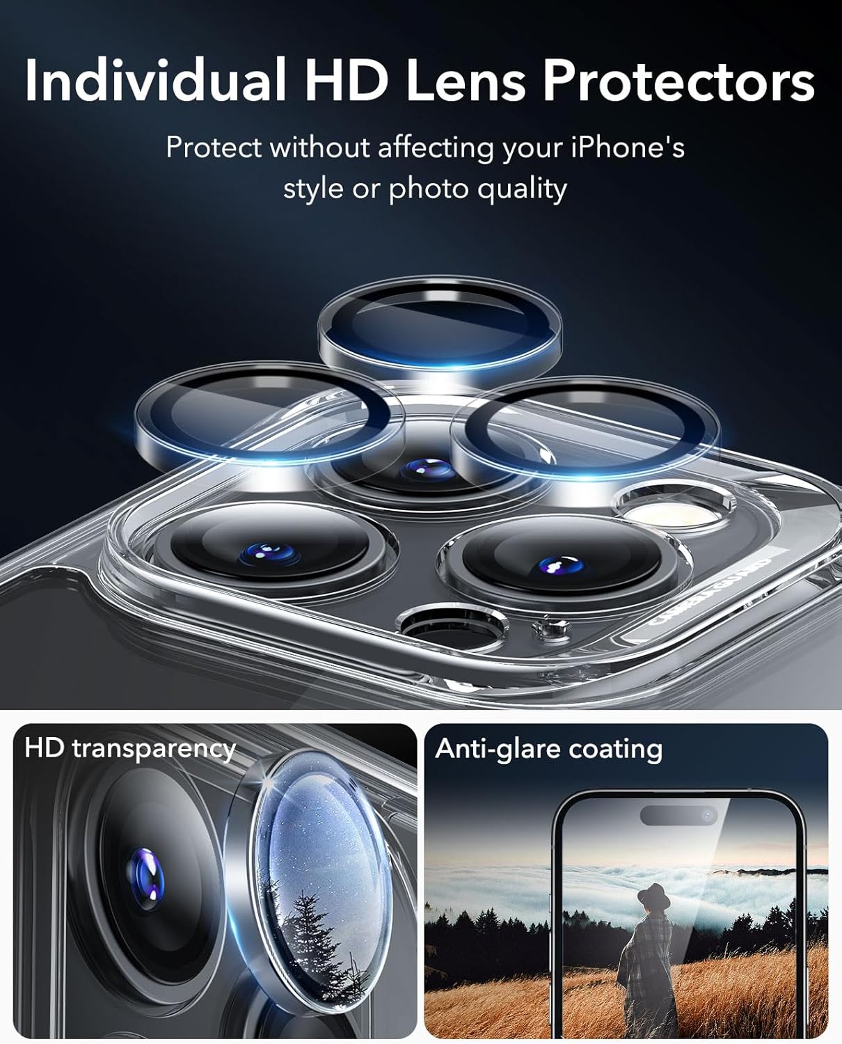 ESR for iPhone 16 Pro Case, Compatible with MagSafe, Full-Body Military-Grade Drop Proof Case with Built-in 9H+ Tempered Glass Screen Protector, Armor Series, Clear - Image 7