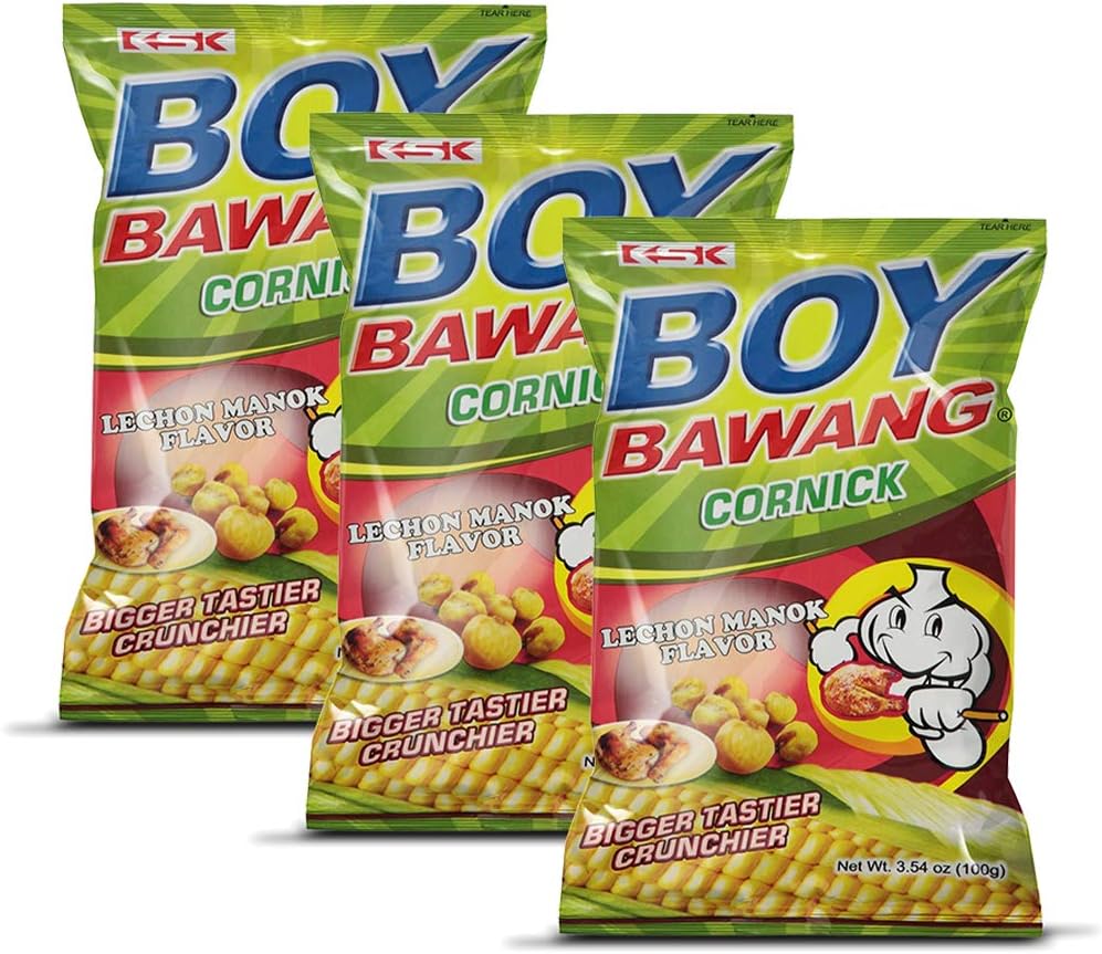 Cornick, Lechon Manok - Crispy Tasty & Gluten-Free Corn Nuts 3.54 ounces (100g), 3 Pack