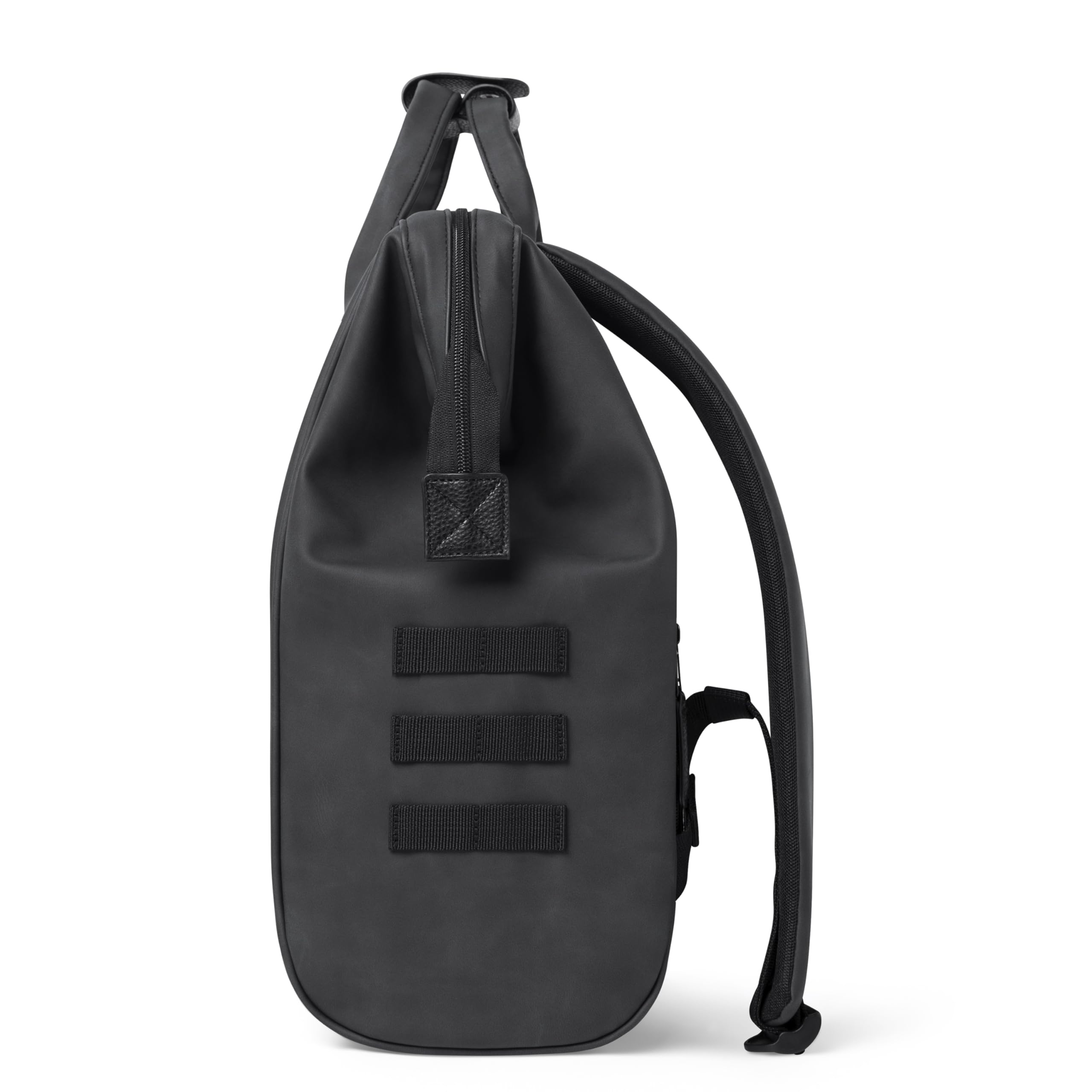 CABAIA - Sac à Dos Adventurer Le Havre - Medium 18L - Déperlant - Compartiment Ordinateur Portable 13" - 2 Poches - Certifié Vegan - Sac Voyage, Affaires, École pour Homme et Femme - Noir