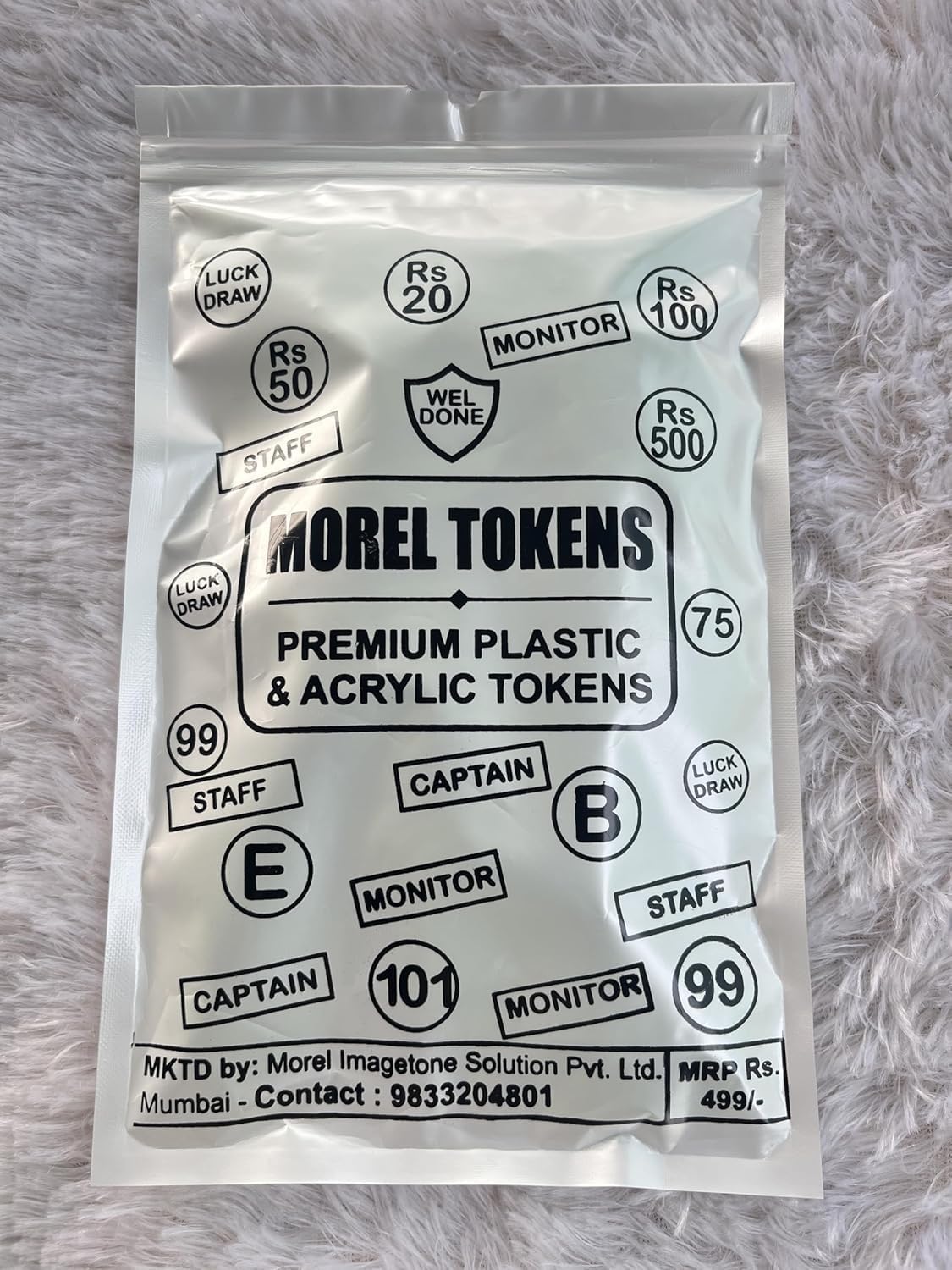 MOREL Yellow Embossed Plastic Round Shape Token Coin with Hole USE for Shop, Board Games, Stores, House, School.|1 to 500 Numerical Coins. 3