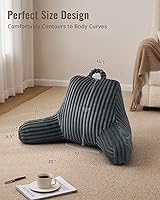 Vista 4 de Blissful Diary Reading Pillow for Sitting in Bed, Flannel Back Pillow Bed Sitting Up for Adult & Children, Backrest Cushion for Sit Up in Couch or