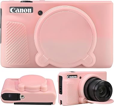 Camera Case for Canon PowerShot SX740/ SX730 Digital Camera,Soft Silicone Protective Bag Removable Lens Cover,Anti-Scratch Slim Fit Lightweight Protective Case. Smoked Pink