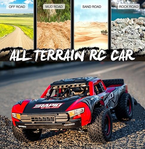 Miniatura 3 de YIKESHU Camión RC escala 1/14 RC Car 4x4 Camión de control remoto de alta velocidad todoterreno 50 KM/H Todo Terreno Crawler RC Buggy RTR 390 Motor