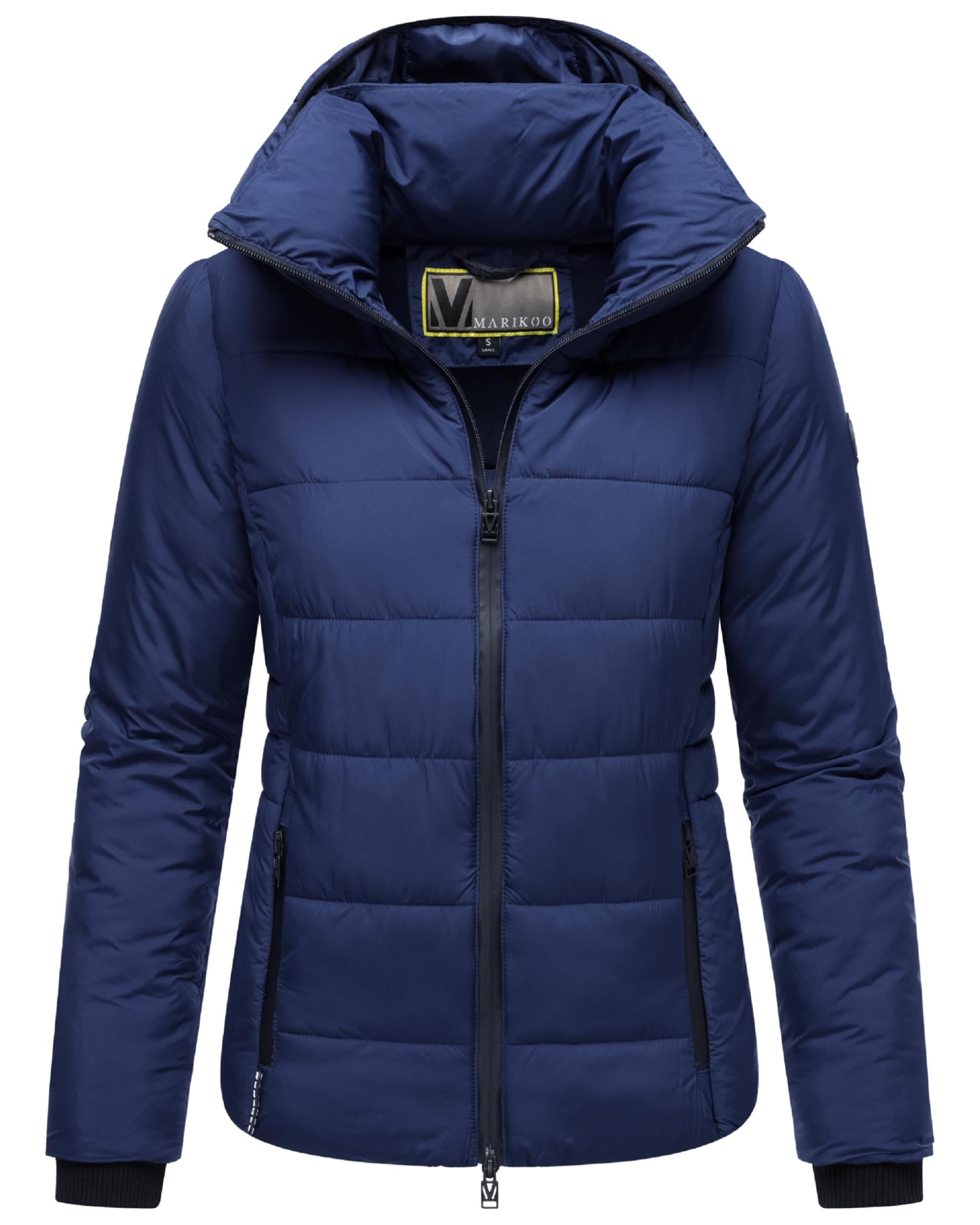 Marikoo Women's Navy Basic Radaa 16 Quilted Jacket Short With Hood Xs - 6XL, M