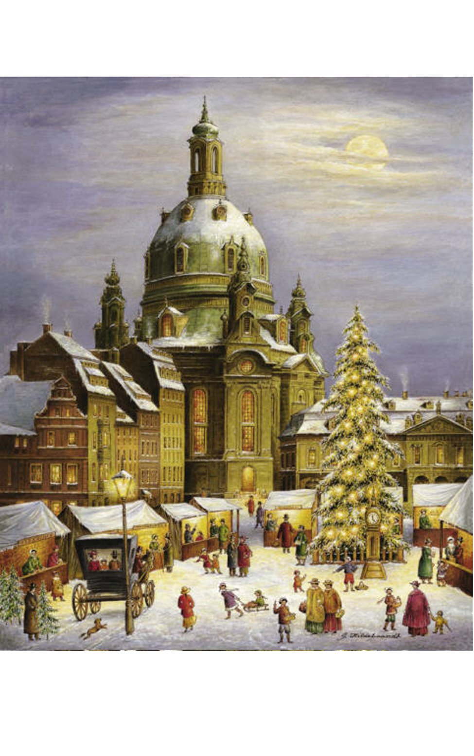 Alexander Taron Importer 2176 - Bruck & Sohn Advent - Scene from city of Dresden - 32cm " H x 27cm " W x .33cm " D