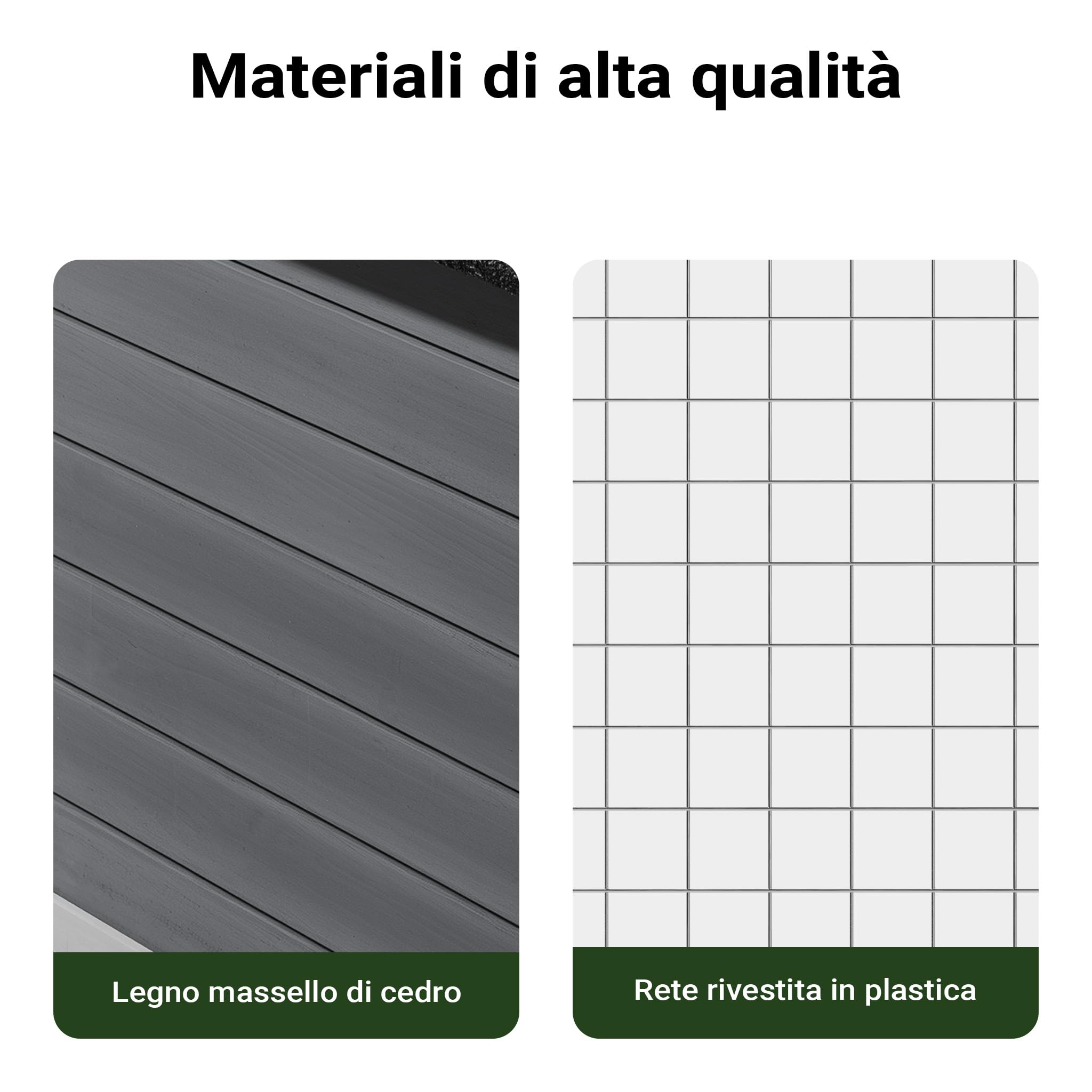 Pollaio con casetta di nidificazione e recinto esterno 1535 x 525 x 685 mm in legno
