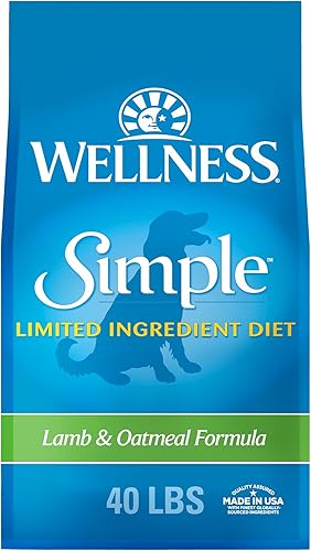 Wellness Simple Limited Ingredient Receta de cordero y avena Alimento seco para perros, bolsa de 40 libras