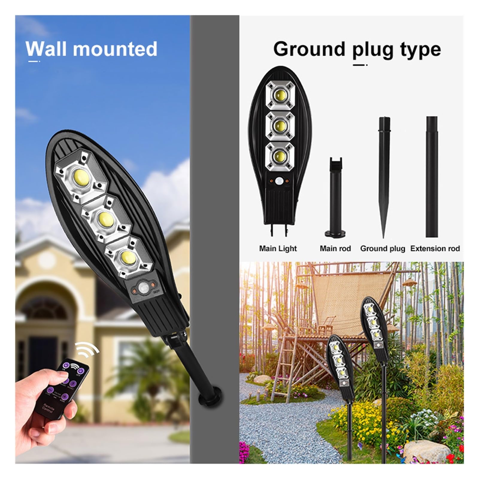 Naświetlacz LED Zewnętrzna Lampa Słoneczna Lampa Dziedzińca LED Zasilana Światłem Słonecznym Wodoodporna Lampa Uliczna Z Czujnikiem Ruchu PIR Do Oświetlenia Ogrodowego Oświetlenie krajobrazu RGB(5 Ext