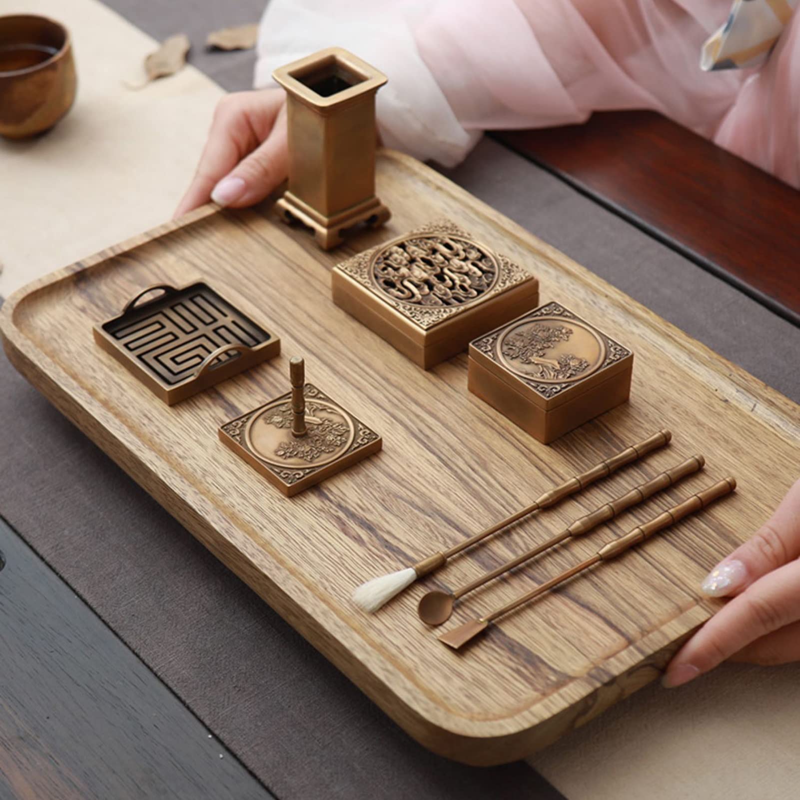 Kit de 9 Piezas para Hacer Incienso de latón, Torre de reflujo, moldes para Conos de Incienso, Juego de Herramientas para purificar el Incienso, Yoga, meditación y SPA.