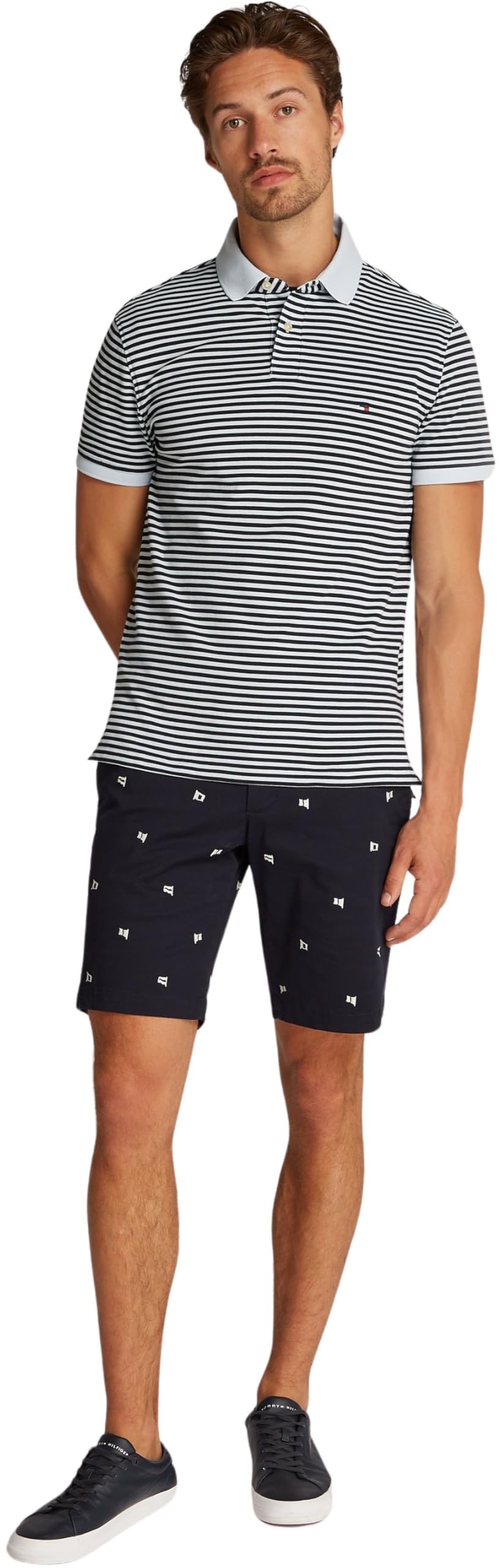 Tommy Hilfiger Uomo Maglietta Polo Maniche Corte Regular Fit con Chiusura con Bottoni