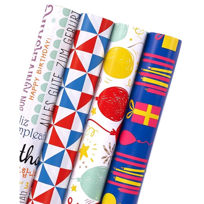 Buy WRAPAHOLIC Gift Wrapping Paper Roll Colorful Celebrating Pattern
