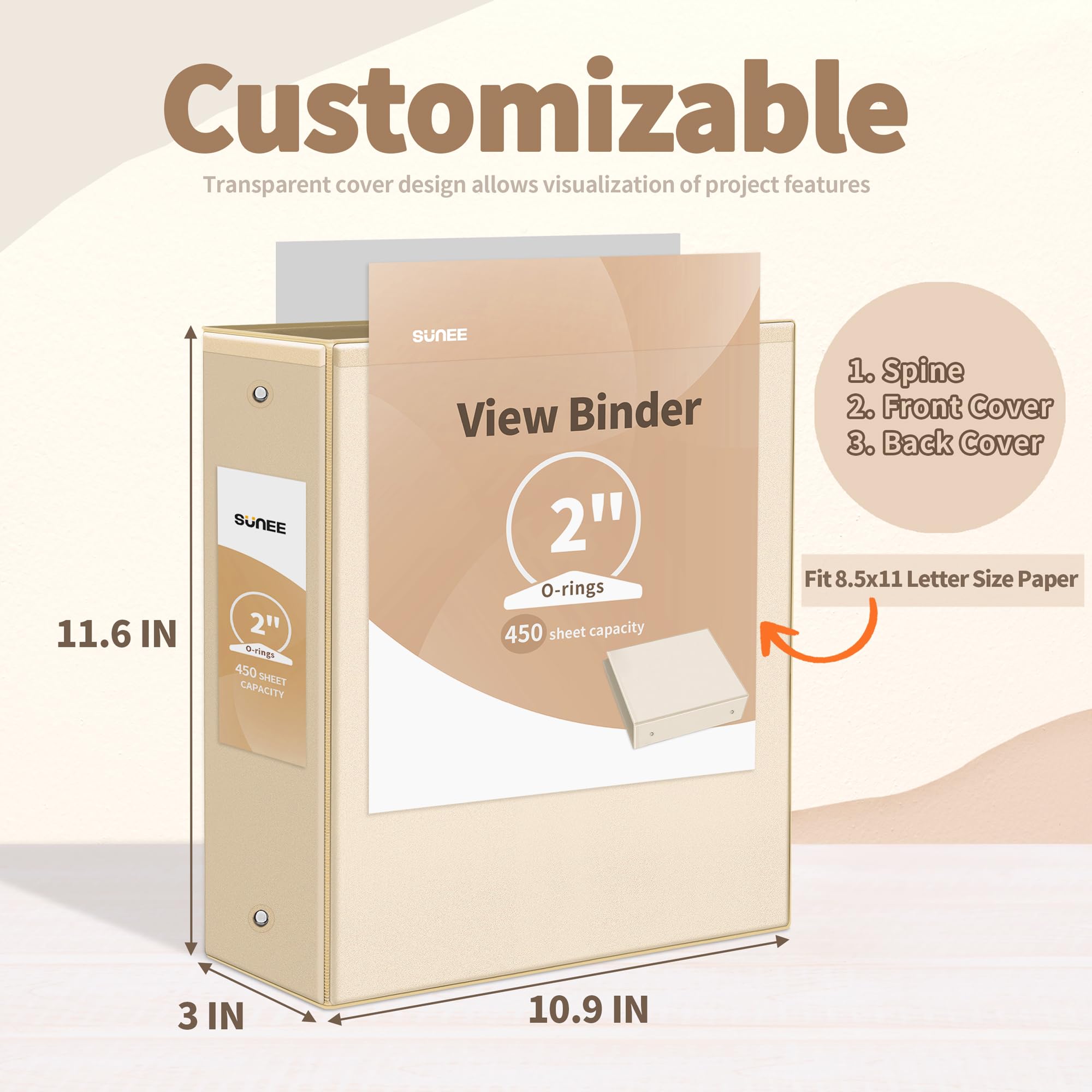 Snapklik.com : SUNEE 3 Ring Binder 2 Inch 4 Pack, Clear View Binder ...