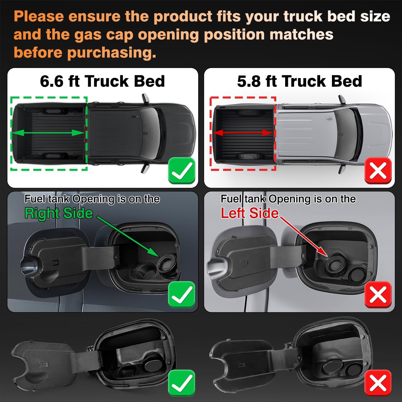 84745944 Fuel Tank Filler Pipe Housing Replacement for Chevy Silverado 1500 2019-2025 Only Gas 6.6 FT Bed, Gas Door Fuel Tank Cap Assembly with Fuel Door Spring Hinge Replace 84492771 84745974
