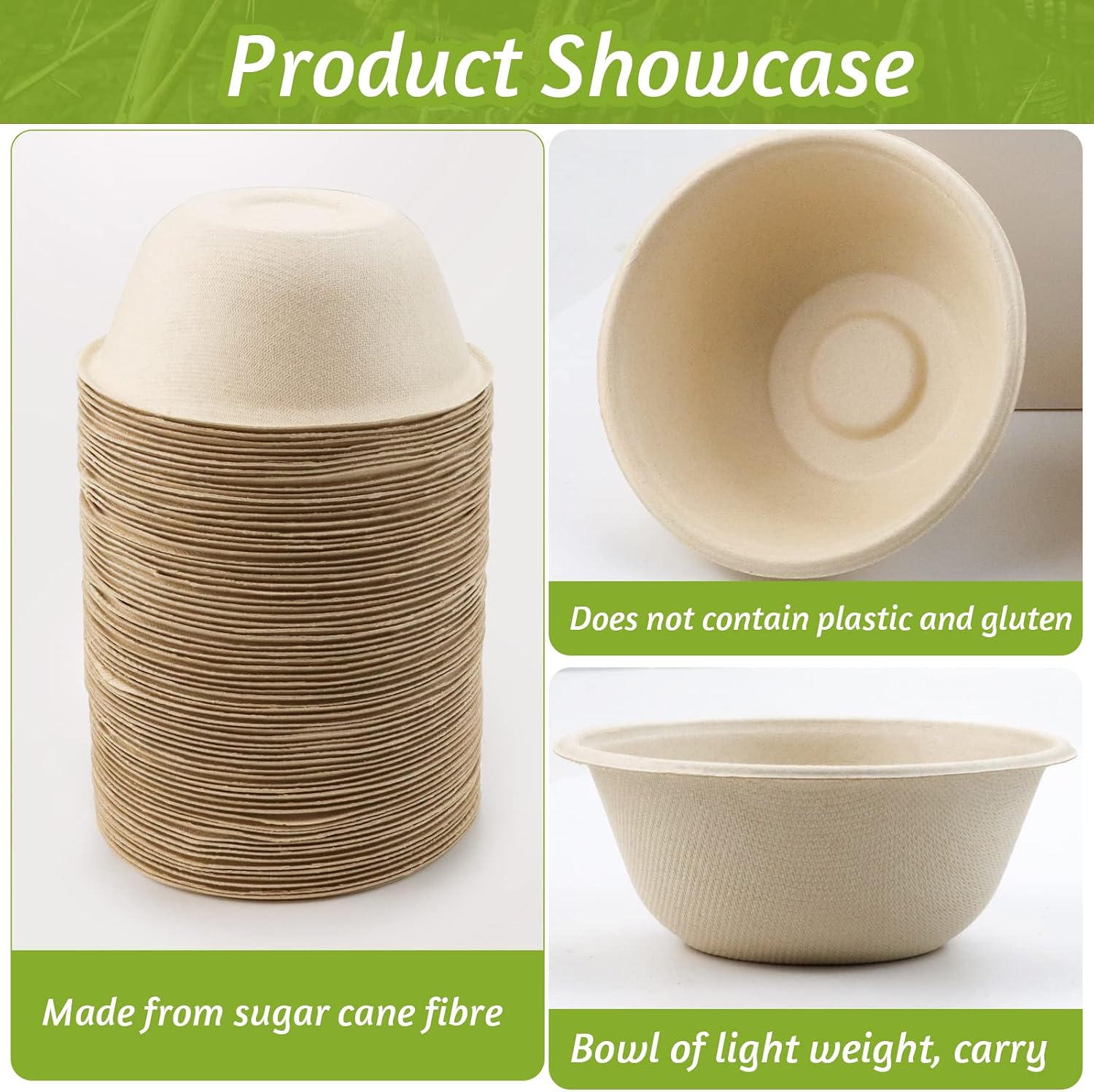 200 Pack 8oz Compostable Paper Bowls Small Disposable Paper Bowls image 3