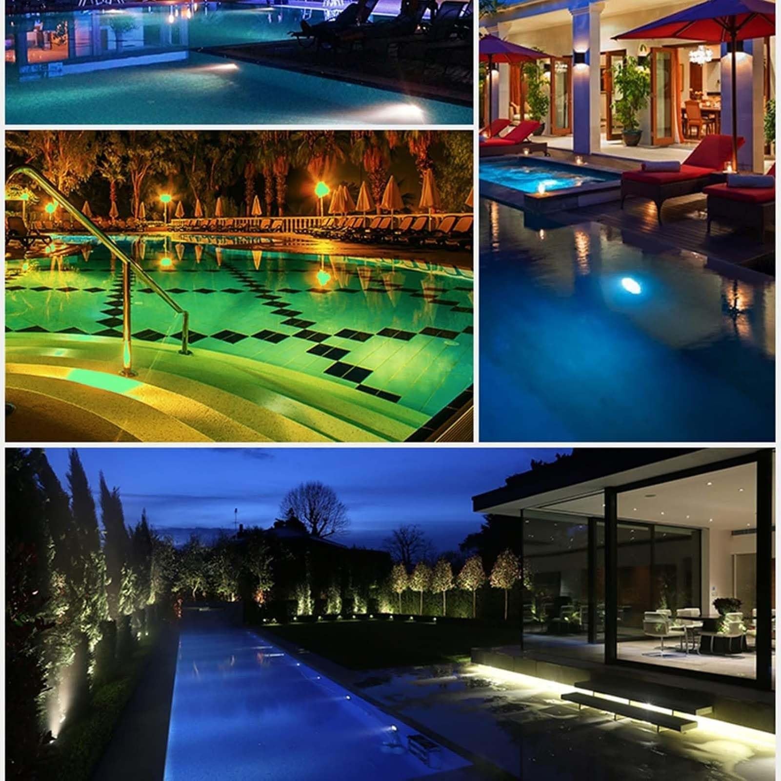 Tauchbare LED Teichleuchten IP68 Wasserdicht 12V Unterwasserleuchten mit Kabel 304 Edelstahl für Springbrunnen und Schwimmbäder
