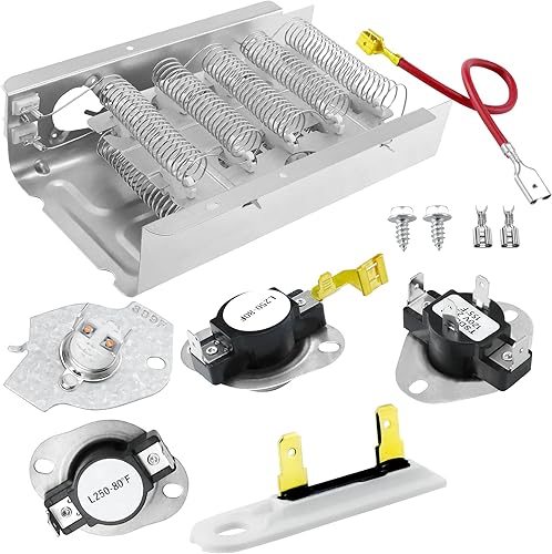 Miniatura 7 de Elemento calefactor NED4655EW1 apto para Amana 279838 W10724237 NED4600YQ1 NED4600YQ0 apto para Whirlpool WED4815EW1 WED4850HW0 WED5300VW0 apto para