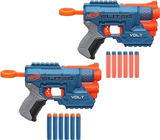 NERF Elite 2.0 Volt 2 Blasters- 12 Official Darts, Light Beam Targeting, 2-Dart Storage, 2 Tactical Rails to Customize for Battle