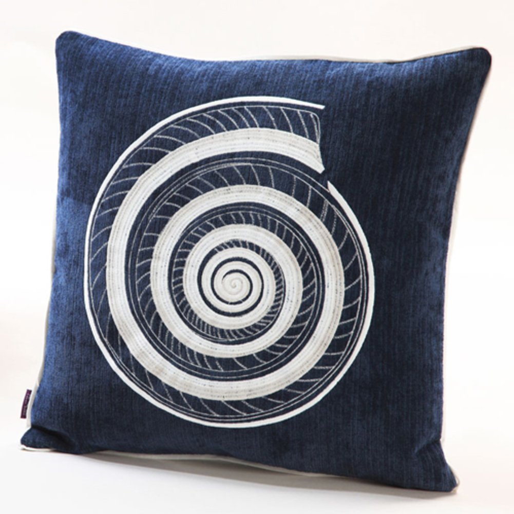 Coussin de canapé marine brodé 55x55cm moderne en fibre pour le bureau